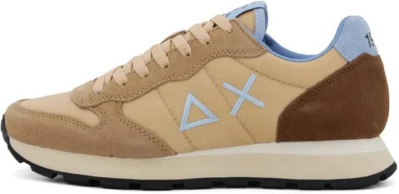 Sun68 Multicolor Beige Sneaker met Nylon Tong Beige Heren