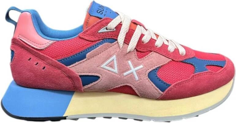 Sun68 Outdoor sneaker met rode en blauwe accenten