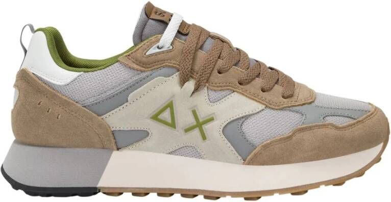 Sun68 Outdoor Suède Sneakers met Stoffen Inzetstukken