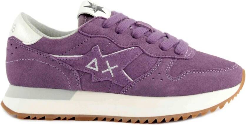 Sun68 Paarse Suède Sneakers Purple Dames