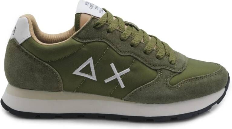 Sun68 Groene Leren Stoffen Sneakers Normale Pasvorm - Foto 2