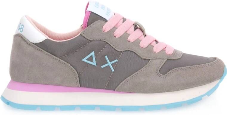 Sun68 Grijze Stoffen en Suède Sneakers Gray Dames