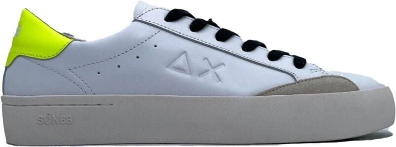 SUN68 Street Leather Z34140_0163 Wit Geel