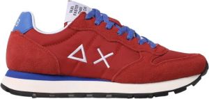 Sun68 Red Leather Sneakers Rood Heren