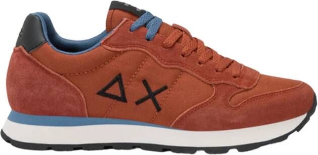 Sun68 Sneakers van nylon en suède met geborduurd logo