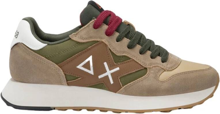 Sun68 Sneakers van nylon en suède met leren details