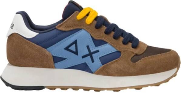 Sun68 Sneakers van nylon en suède met leren details