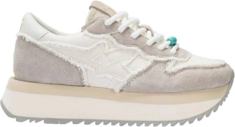 Sun68 Witte Canvas Sneakers Big Stargirl White Dames