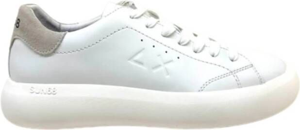 Sun68 Klassieke Witte Leren Sneakers Multicolor Heren