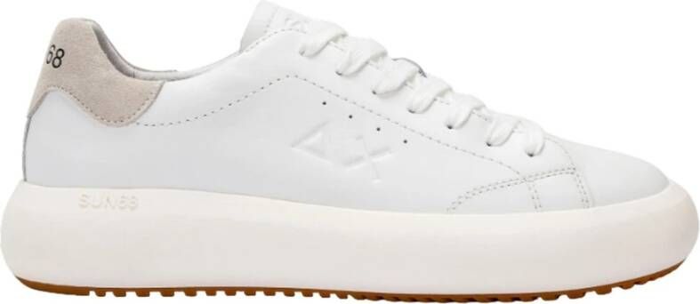 Sun68 Klassieke Witte Leren Sneakers Multicolor Heren