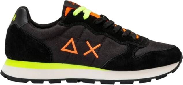 Sun68 Fluo Solid Sneaker Zwart Suède Nylon Black Heren