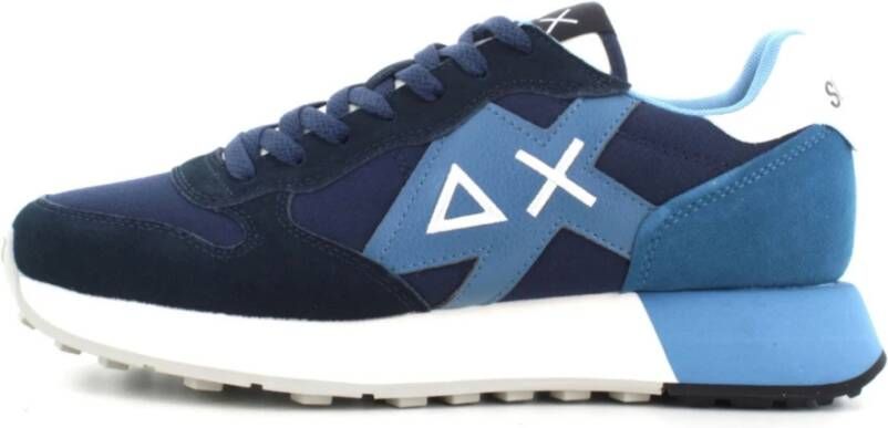 Sun68 Nylon en Suède Sneakers met Leren Details