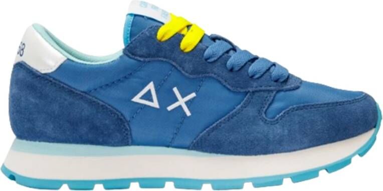 Sun68 Solide Nylon Sneakers in Avio Blauw Blue Dames