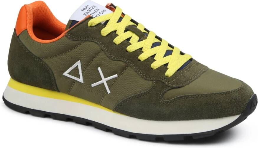 Sun68 Stijlvolle Army Groene Sneakers voor Heren Green Heren