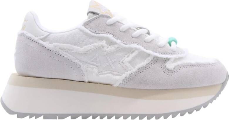 Sun68 Witte Canvas Sneakers Big Stargirl White Dames