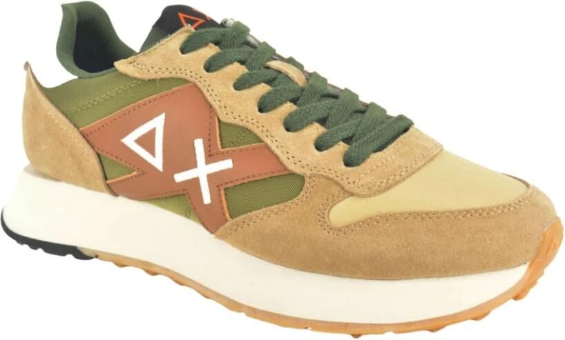 Sun68 Beige Kakki Runner Stijlvol Modern Tapijt
