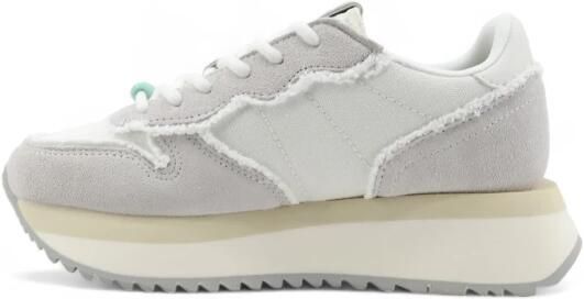 Sun68 Witte Canvas Sneakers Big Stargirl White Dames