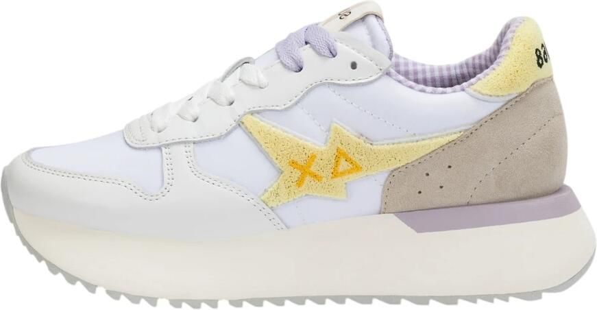 Sun68 Lage Sneakers Z36222 Big Stargirl Spongee Logo Bianco
