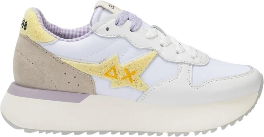 Sun68 Lage Sneakers Z36222 Big Stargirl Spongee Logo Bianco