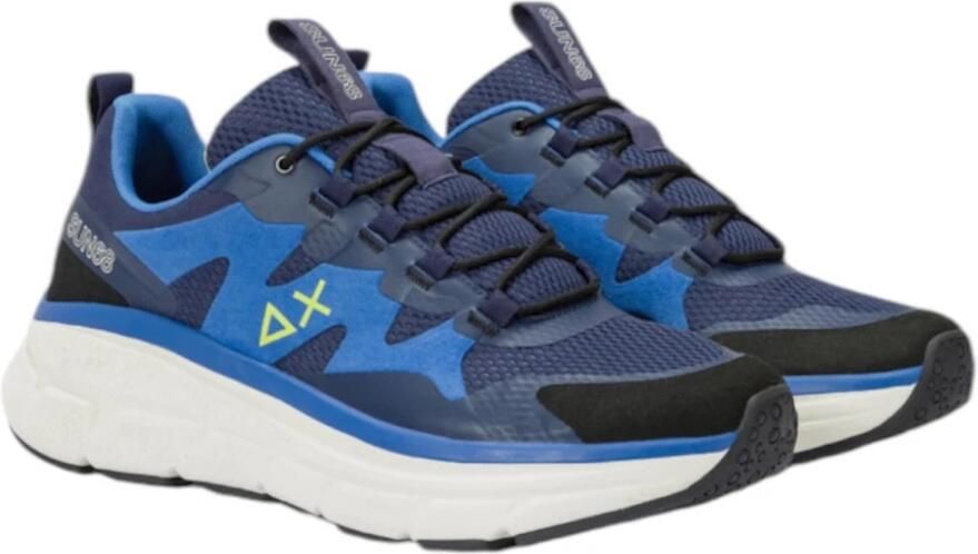 Sun68 Sportieve Sneaker in Blauwe Textiel Blue Heren