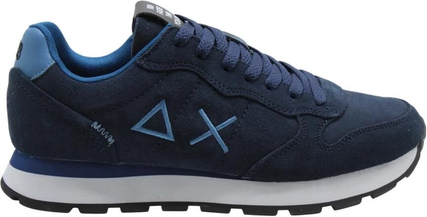 Sun68 Tom Suede Heren Sneakers Schoenen Navy-Blauw Z46106