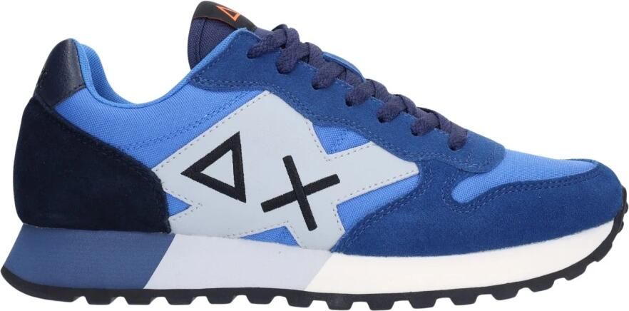 Sun68 Blauwe Leren Sneakers Jaki Solid Blue Heren - Foto 3