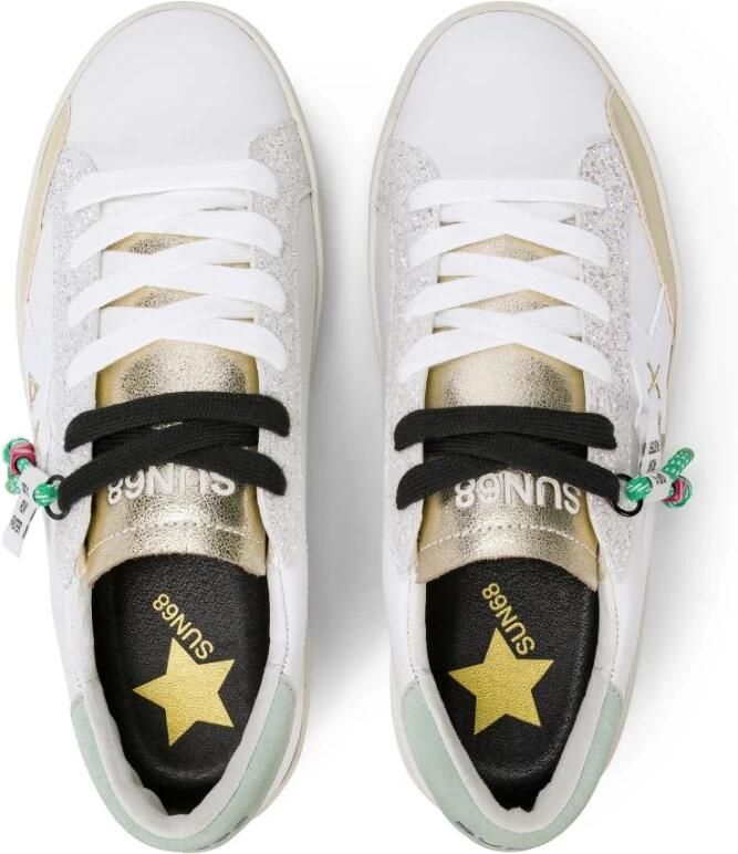 Sun68 Lage Sneakers Z36242 KATY LEATHER-553 0128 BIANCO VERDE