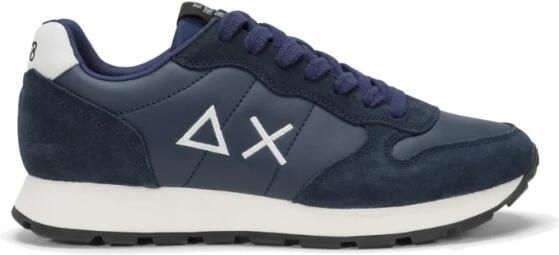 Sun68 Heren Klassieke Tom Sneakers van Leer Blue Heren - Foto 2