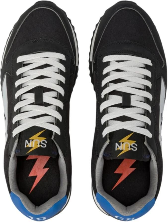 Sun68 Zwarte Sneakers Eco-Leer Suède Afwerking Black Heren - Foto 2