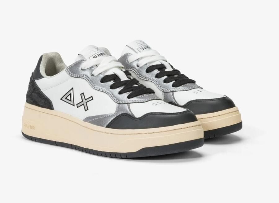 Sun68 Witte Leren Sneakers voor Vrouwen Multicolor Dames