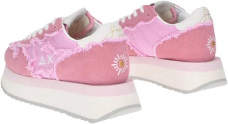 Sun68 Rode Canvas Sneaker met Kralen Personalisatie