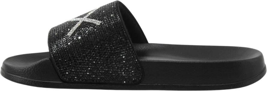 Sun68 Slippers Strass Logo Vrouwen Zwart