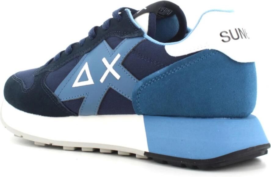 Sun68 Nylon en Suède Sneakers met Leren Details