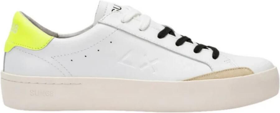 SUN68 Street Leather Z34140_0163 Wit Geel - Foto 2