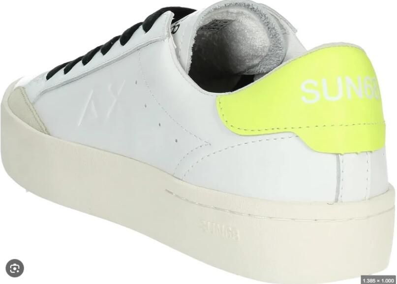 SUN68 Street Leather Z34140_0163 Wit Geel