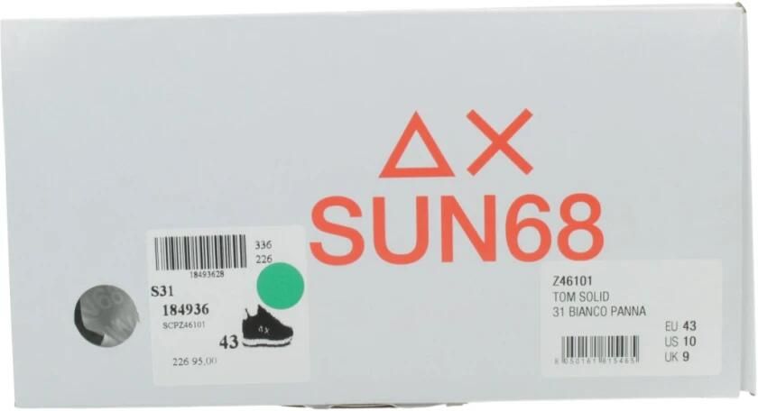 Sun68 Tom Solid Heren Sneakers Schoenen Wit-Bruin Z46101 - Foto 8