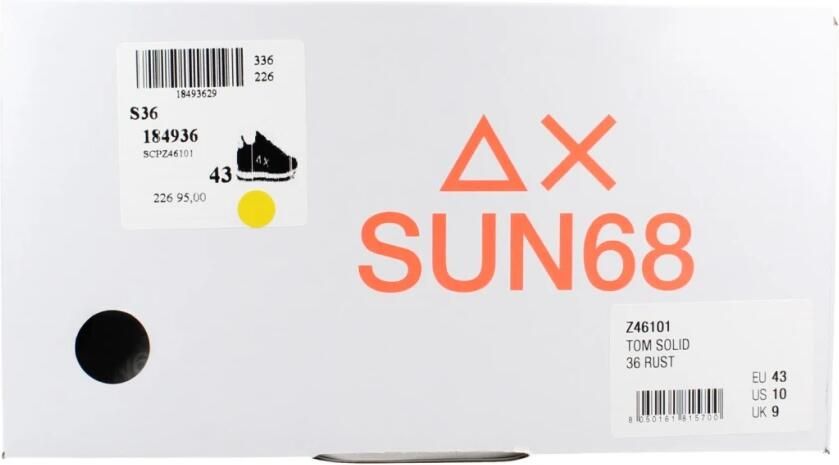 Sun68 Tom Solid Heren Sneakers Schoenen Rust-Rood Z46101 - Foto 3