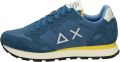Sun68 Logo Zijkant Sneakers Ronde Neus Vetersluiting - Blauw