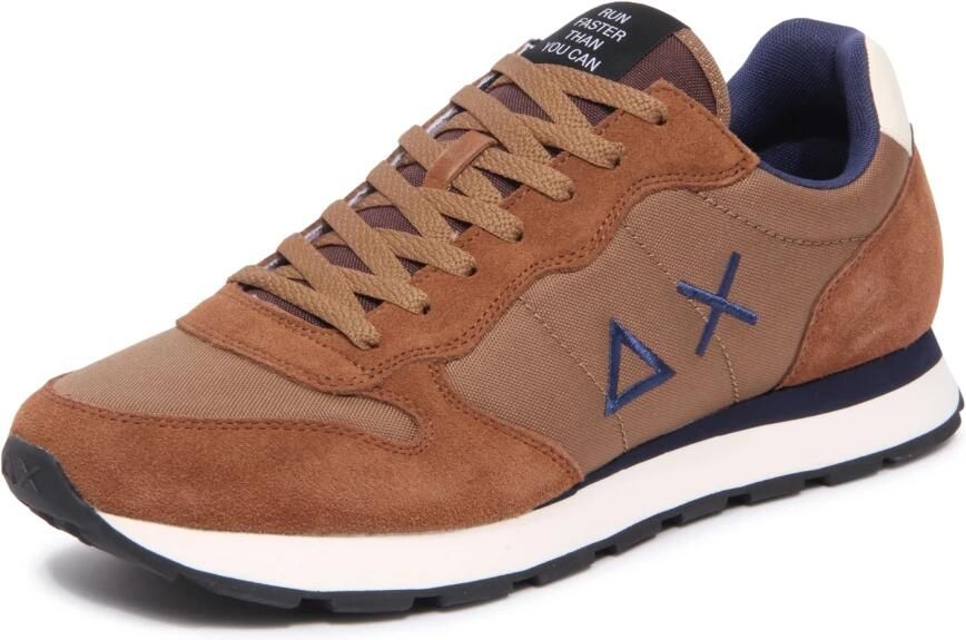 Sun68 Tom Solid Fluo Suede Nylon Hardloopschoen Brown Heren