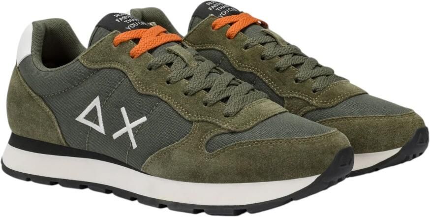 Sun68 Heren Lage sneakers Tom Solid Groen Textiel