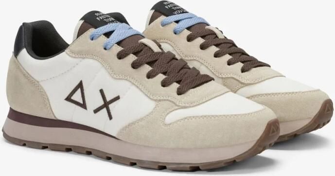 Sun68 Tom Solid Heren Sneakers Schoenen Wit-Bruin Z46101 - Foto 4