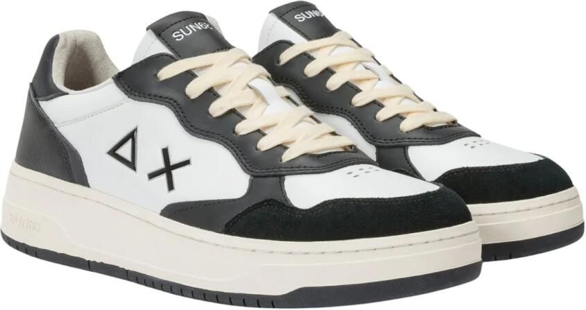 Sun68 Vieze witte sneakers met zwarte details