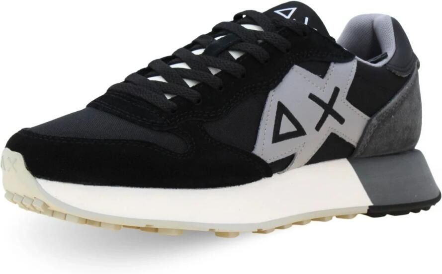 Sun68 Zwarte Suède Veterschoenen Sneakers