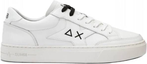 Sun68 Tennis Skate Sneakers Wit Leer White Heren