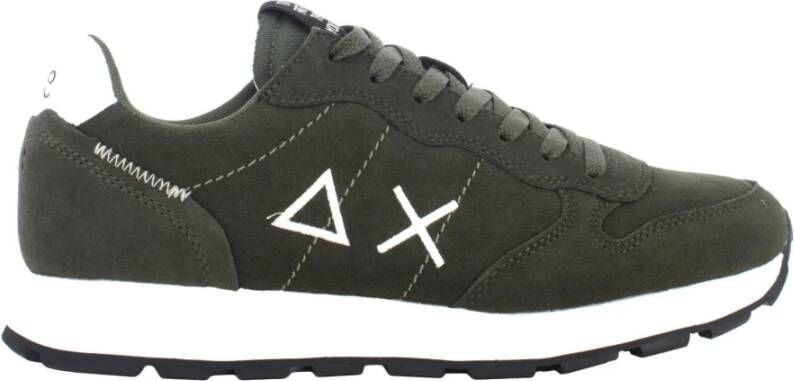 Sun68 Tom Suede Donkergroene Sneakers Green Heren