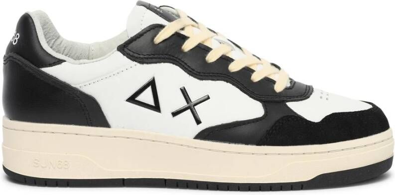 Sun68 Vieze witte sneakers met zwarte details