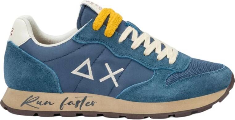 Sun68 Vintage Nylon Sneakers met Geborduurd Logo