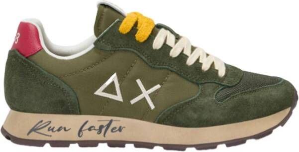 Sun68 Vintage Nylon Sneakers met Geborduurd Logo