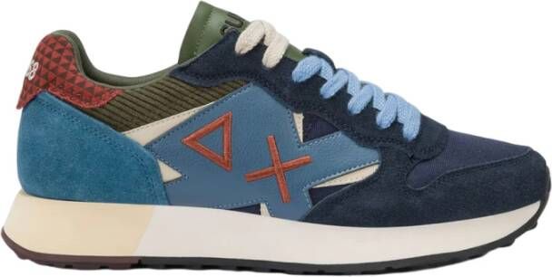 Sun68 Winter Nylon Sneakers met Leren Patch