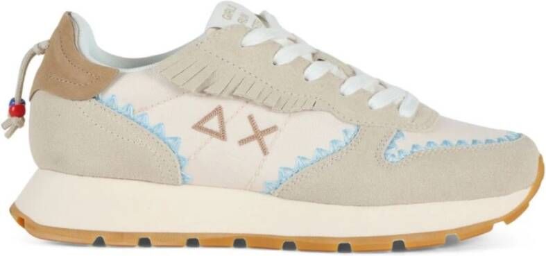 Sun68 Witte lage top sneakers BiancoPanna